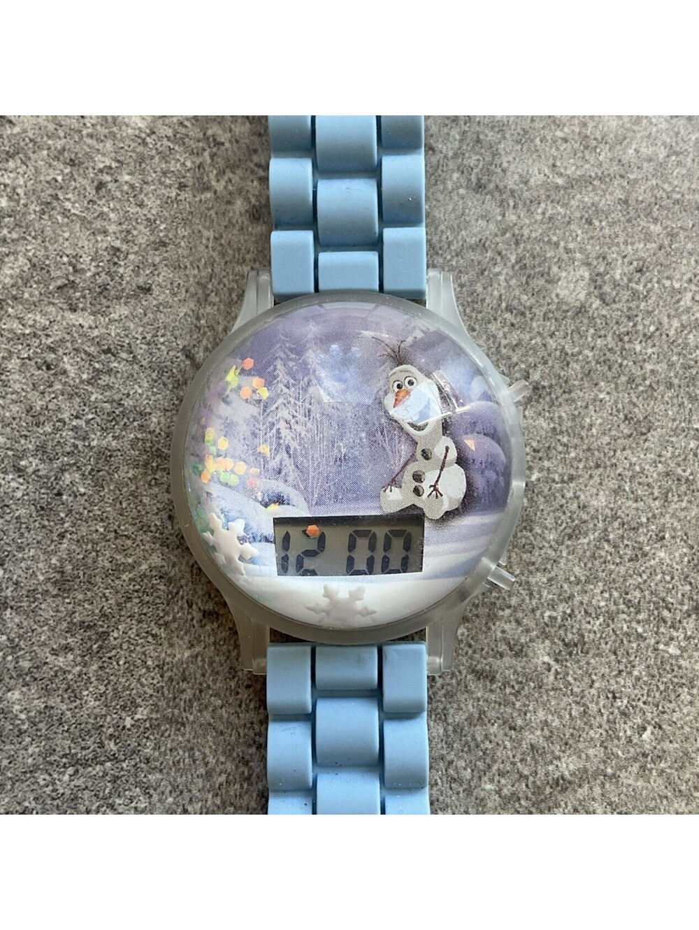 Disney Snow Globe Style Frozen Watch “Olaf” Dial 41mm Clear Resin Case A17